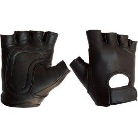 Leather fingerless gloves
