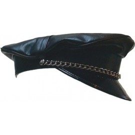 Mister B Military Cap No Fishbone Black cappello militare leather pelle varie misure