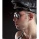 Mister B Military cap no fishbone black cappello militare leather pelle varie misure