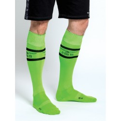 Mister B URBAN Football Socks with Pocket Neon Green calzettoni "football" calzini con piccolo taschino interno