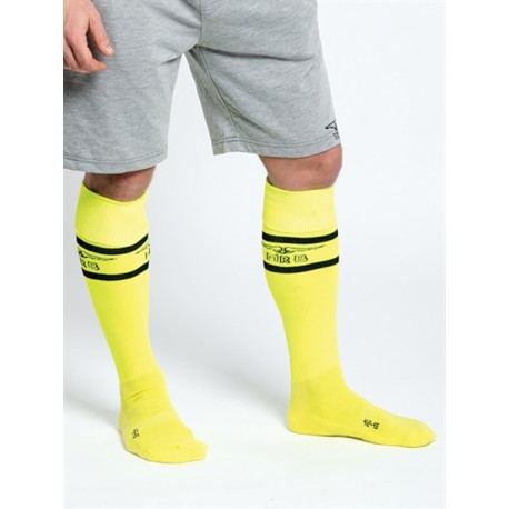 Mister B URBAN Football Socks with Pocket Neon Yellow calzettoni "football" calzini con piccolo taschino interno