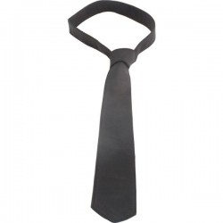 Mister B Leather Tie Stitched Black cravatta in leather pelle