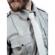 Mister B Leather Tie Stitched White cravatta in leather pelle