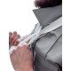 Mister B Leather Tie Stitched White cravatta in leather pelle