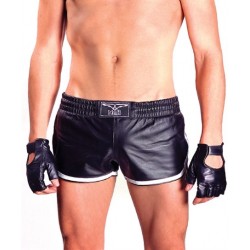Mister B Leather Sport Shorts White pantaloncini sportivi in pelle