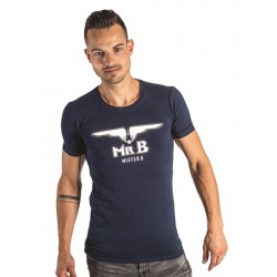 Mister B T-Shirt  Glow in the dark Navy cotone con logo fluorescente