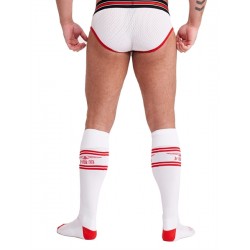 Mister B URBAN Football Socks White Red calzettoni con piccolo taschino interno